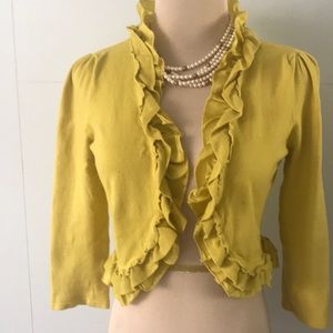 🌸Mustard Frilled Cardigan/Inc/SP